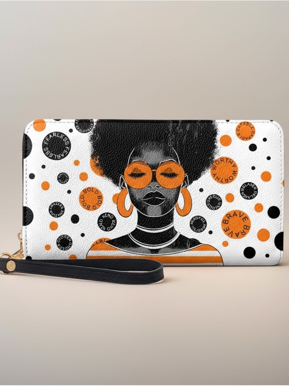 Afroyla "FAHARI" MARSHMALLOW CITRUS Afirmation Wallet Vegan Leather